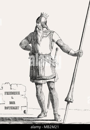 Friedrich I oder Friedrich Barbarossa, Kaiser des Heiligen Römischen Reiches von 1155 bis 1190 Stockfoto