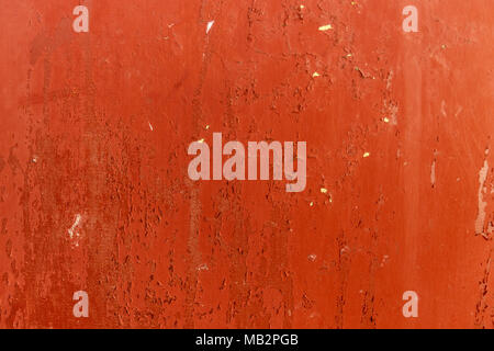 Retro Textur eines orange Wand mit einem gelben Sprung Stockfoto