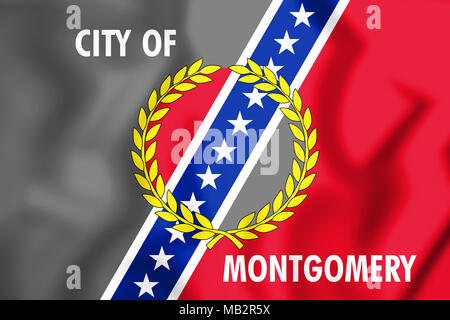 3D-Markierung von Montgomery (Alabama), USA. 3D-Darstellung. Stockfoto
