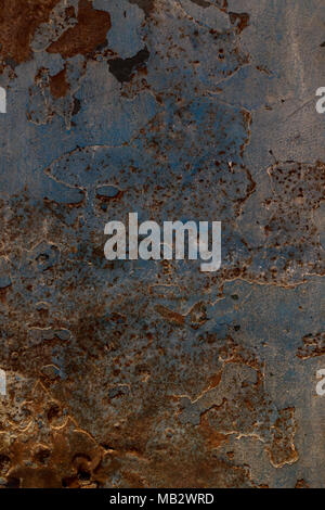 Vintage iron Textur mit Rost und Farbe blau. Stockfoto