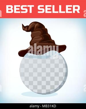 Hexenhut. Assistent Kegel. Maskerade kostüm Kopfschmuck. Karneval oder Halloween Mask. Cartoon Vector Illustration. Für spiele Vorlage. Stock Vektor