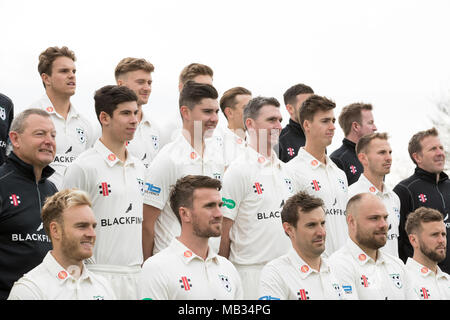 Die Worcestershire team und alle Mitarbeiter in den Medien Tag an Blackfinch neue Straße, Worcester. Stockfoto