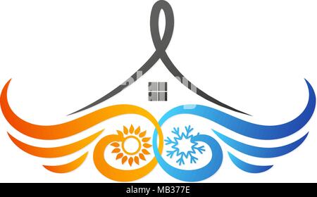 Klimaanlage für Home Sonne und abstrakte schneeflocke Stock Vektor