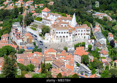 Blick vom Schloss der Mauren, Sintra, Portugal Stockfoto