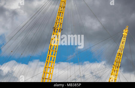 O2 Arena Dach detail, Halbinsel von Greenwich, London, England Stockfoto