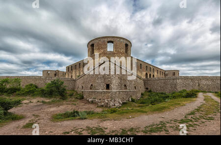 Schloss Borgholm auf Oland, Schweden, ist heute nur noch eine Ruine der Festung, der zum ersten Mal in der zweiten Hälfte des 13. Jahrhunderts umgebaut und viele ti gebaut wurde Stockfoto