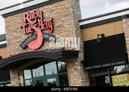 Ein Ruby Tuesday Restaurant Lage in Frederick, Maryland am 5. April 2018. Stockfoto