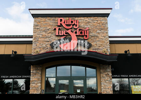 Ein Ruby Tuesday Restaurant Lage in Frederick, Maryland am 5. April 2018. Stockfoto