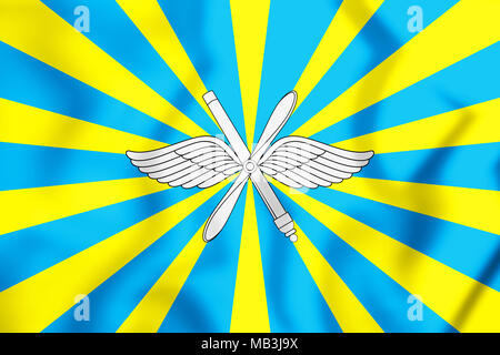 3D-Flagge der Luftwaffe der Russischen Föderation. 3D-Darstellung. Stockfoto