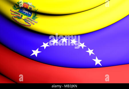 3D-Flagge Venezuela. 3D-Darstellung. Stockfoto