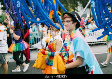 Orange County Classroom Teachers Association in Orlando Pride Parade (2016). Stockfoto