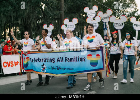 Walt Disney im Orlando Pride Parade (2016). Stockfoto