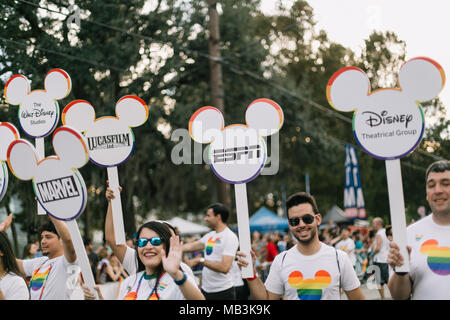 Walt Disney im Orlando Pride Parade (2016). Stockfoto