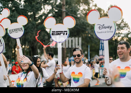 Walt Disney im Orlando Pride Parade (2016). Stockfoto