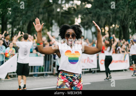 Walt Disney im Orlando Pride Parade (2016). Stockfoto