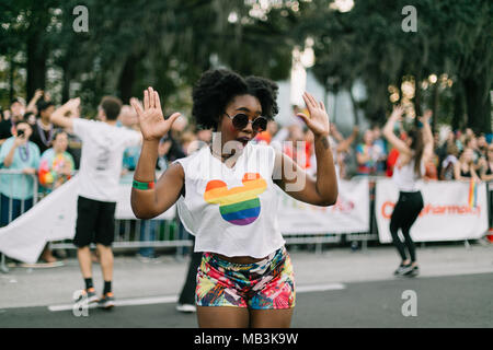 Walt Disney im Orlando Pride Parade (2016). Stockfoto