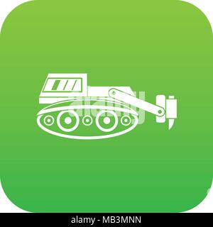 Bagger mit hydraulikhammer Symbol Digital Green Stock Vektor