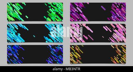 Abstrakte banner Hintergrund template Design mit farbigen diagonale Streifen eingestellt Stock Vektor