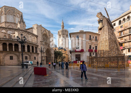 Komplexe Statuen für die Fallas in Valencia erstellt Stockfoto