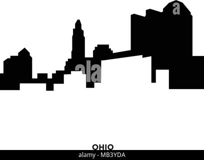 Ohio silhouette Vektor auf weißem Hintergrund, in Schwarz Stock Vektor