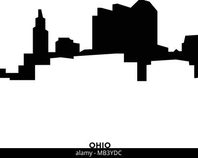 Ohio silhouette Vektor auf weißem Hintergrund, in Schwarz Stock Vektor