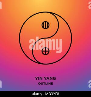 Yin Yang Umrisse Stock Vektor