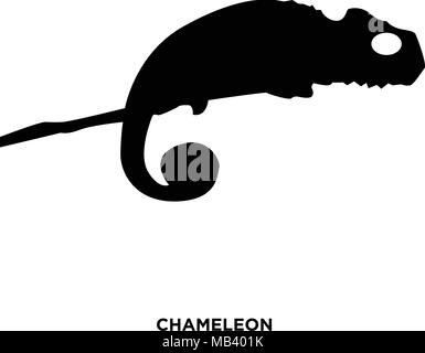 Chameleon Silhouette auf weißem Hintergrund, in Schwarz Stock Vektor