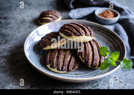 Schokolade Conchas - traditionelle süße Mexikanische Brot Stockfoto