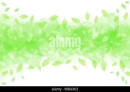 Frisch grün Blatt Abstract Am Aquarell Hintergrund Stockfoto