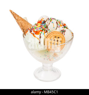 Vanille Eis in eine Tasse. Stockfoto