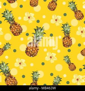 Ananas nahtlose Muster. Vector Illustration. Stock Vektor