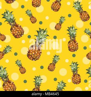 Ananas nahtlose Muster. Vector Illustration. Stock Vektor