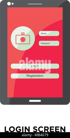 Login Bildschirm Symbol auf weißem Hintergrund für Ihre Web isoliert, mobile und app Design Stock Vektor