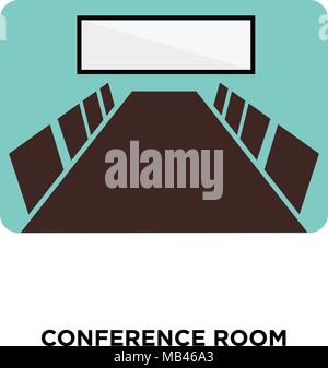 Konferenzraum Symbol auf weißem Hintergrund für Ihre Web isoliert, mobile und app Design Stock Vektor