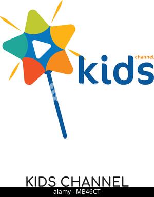 Kinder Kanal Logo auf weissem Hintergrund für Ihre Web isoliert, mobile und app Design Stock Vektor