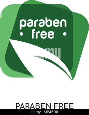 Parabenfrei Logo auf weissem Hintergrund für Ihre Web isoliert, mobile und app Design Stock Vektor