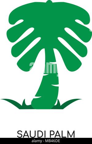 Saudi Palm Logo auf weissem Hintergrund für Ihre Web isoliert, mobile und app Design Stock Vektor