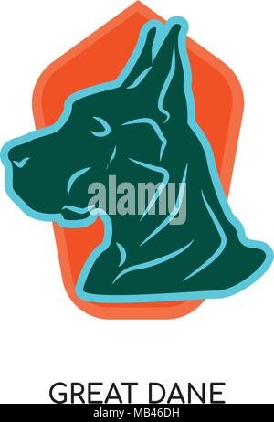 Dogge Logo auf weissem Hintergrund für Ihre Web isoliert, mobile und app Design Stock Vektor