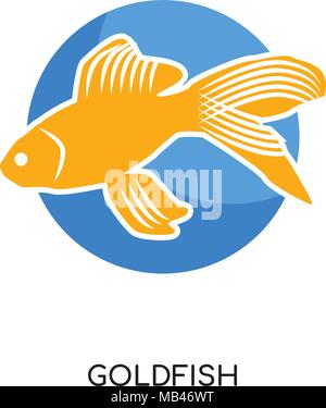 Goldfisch Logo auf weissem Hintergrund für Ihre Web isoliert, mobile und app Design Stock Vektor