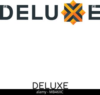 Deluxe Logo auf weissem Hintergrund für Ihre Web isoliert, mobile und app Design Stock Vektor
