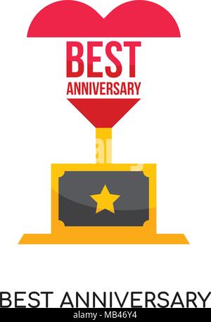 Beste Jubiläum Logo auf weissem Hintergrund für Ihre Web isoliert, mobile und app Design Stock Vektor