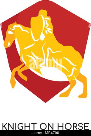 Ritter auf Pferd Logo auf weissem Hintergrund für Ihre Web isoliert, mobile und app Design Stock Vektor