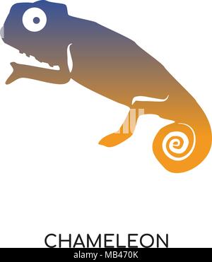 Chameleon Logo auf weissem Hintergrund für Ihre Web isoliert, mobile und app Design Stock Vektor