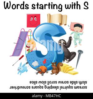Englische Wort beginnend mit S Abbildung: Stock Vektor
