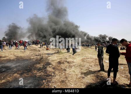 Gaza, Gazastreifen, palästinensischen Gebiet. 6 Apr, 2018. Stockfoto