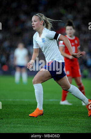 6. April 2018, die St. Mary's Stadium, Southampton, England: Jodie Taylor von England während der FIFA Frauen-WM-Qualifikation Gruppe 1 Spiel zwischen England und Wales Frauen Frauen, bei St. Mary's Stadium. © David Rebhuhn/Alamy leben Nachrichten Stockfoto