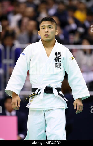 Fukuoka, Japan. 7 Apr, 2018. Yuma Oshima Judo: All Japan ausgewählte Judo Meisterschaften Männer -60 kg Finale in Fukuoka, Japan. Credit: yohei Osada/LBA SPORT/Alamy leben Nachrichten Stockfoto
