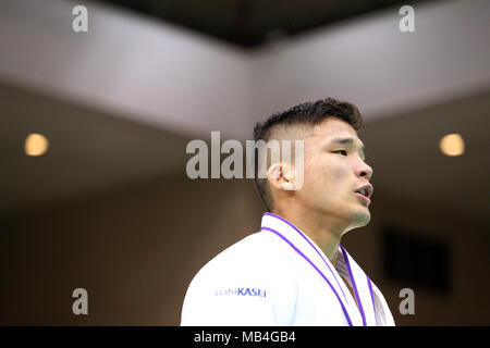 Fukuoka, Japan. 7 Apr, 2018. Yuma Oshima Judo: All Japan ausgewählte Judo Meisterschaften Männer -60 kg Finale in Fukuoka, Japan. Credit: yohei Osada/LBA SPORT/Alamy leben Nachrichten Stockfoto