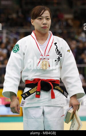 Fukuoka, Japan. 7 Apr, 2018. Aimi Nouchi Judo:-63 All Japan ausgewählte Judo's Meisterschaften Frauen kg Preisverleihung Match in Fukuoka, Japan. Credit: Sho Tamura/LBA SPORT/Alamy leben Nachrichten Stockfoto