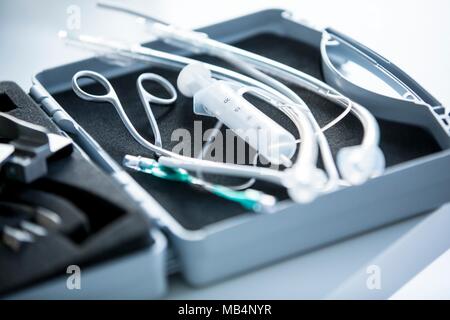 Der endotrachealen Intubation Kit. Stockfoto